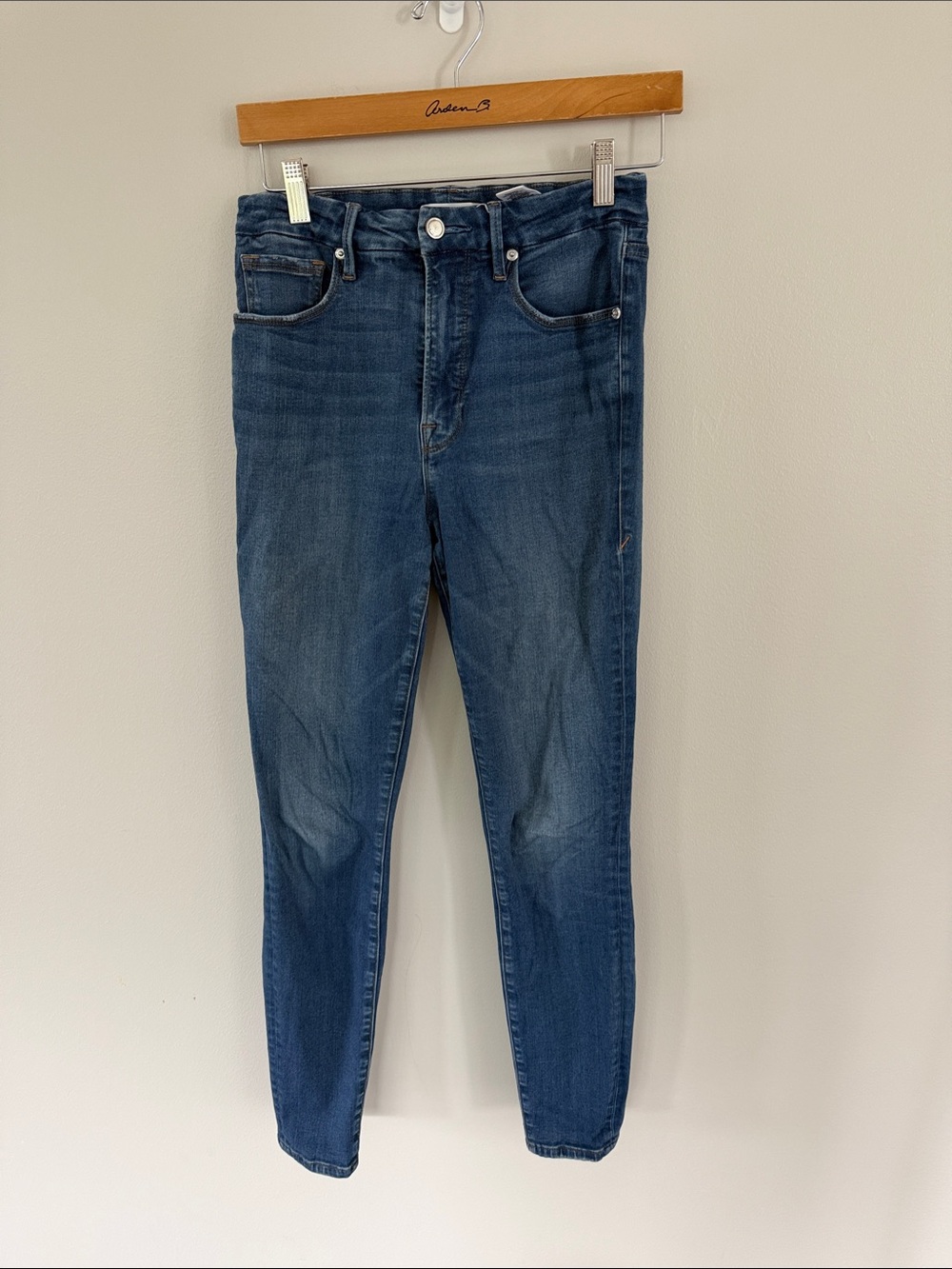 Good American Dark Blue High-Rise Skinny Jeans